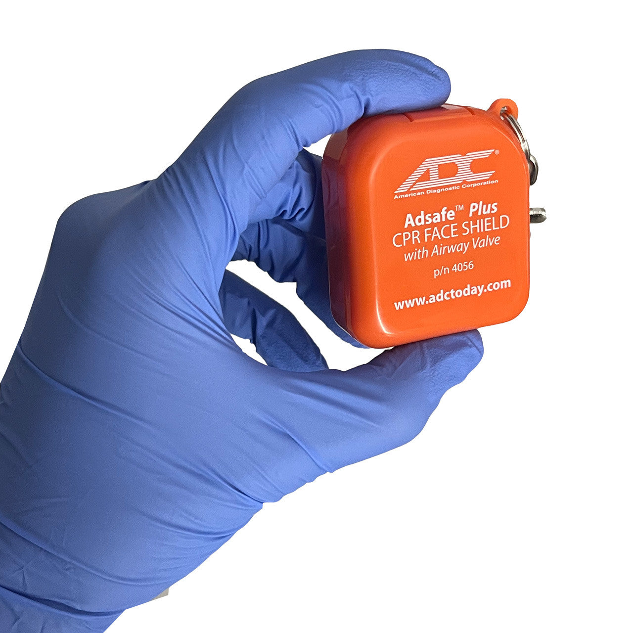 CPR Face Shield Key Chain, in hand