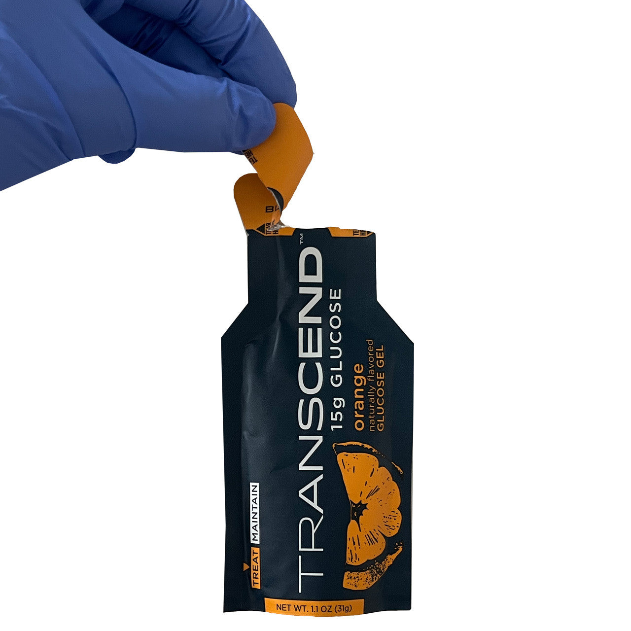 Transcend Glucose Gel, being opened