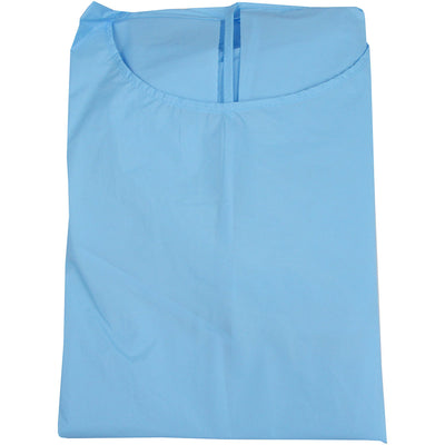 Disposable Fluid Resistant Gown shown flat and folded