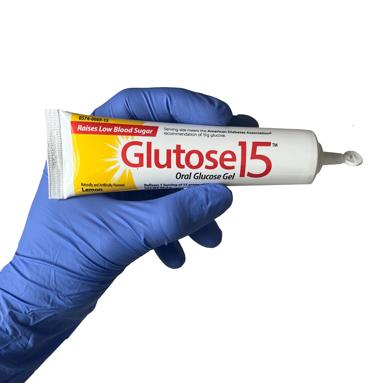 Glucose Gel, in hand (front)