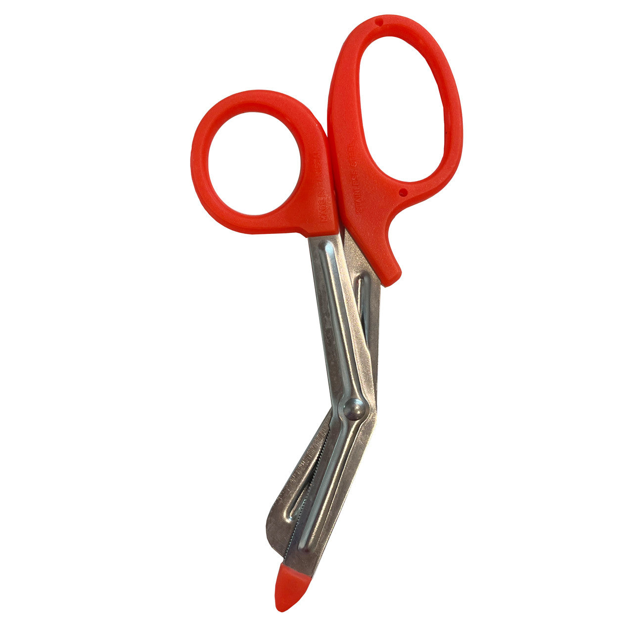 Orange Handled Shears, closed pointing down right