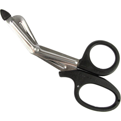 Stainless Steel 7.5" EMT Shears, Black Handle, Closed View.