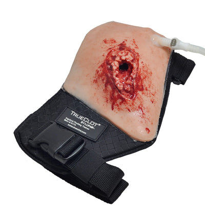 TrueClot Inguinal Trainer, simulated wound that can be worn