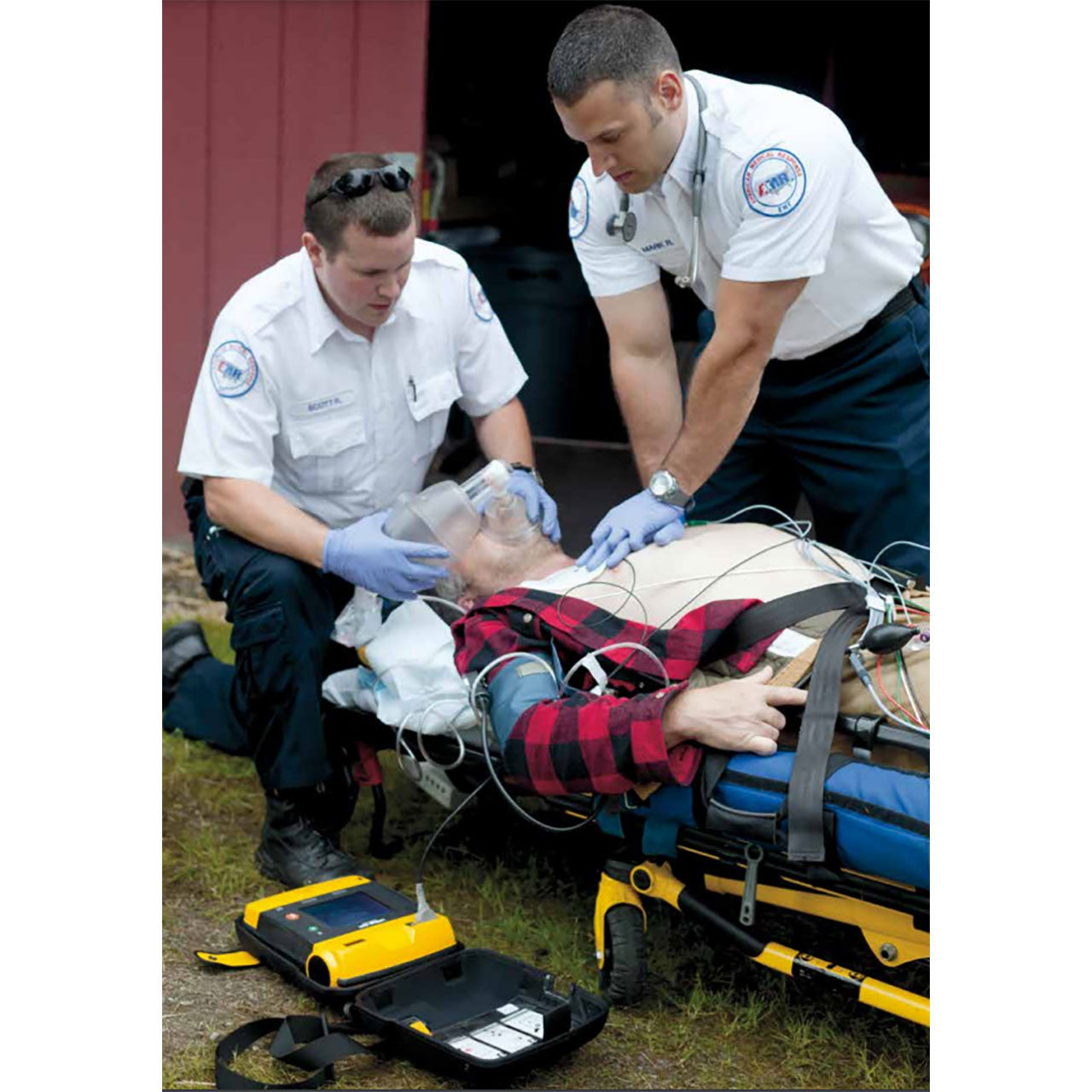 Physio-Control LIFEPAK 1000 AED, in use