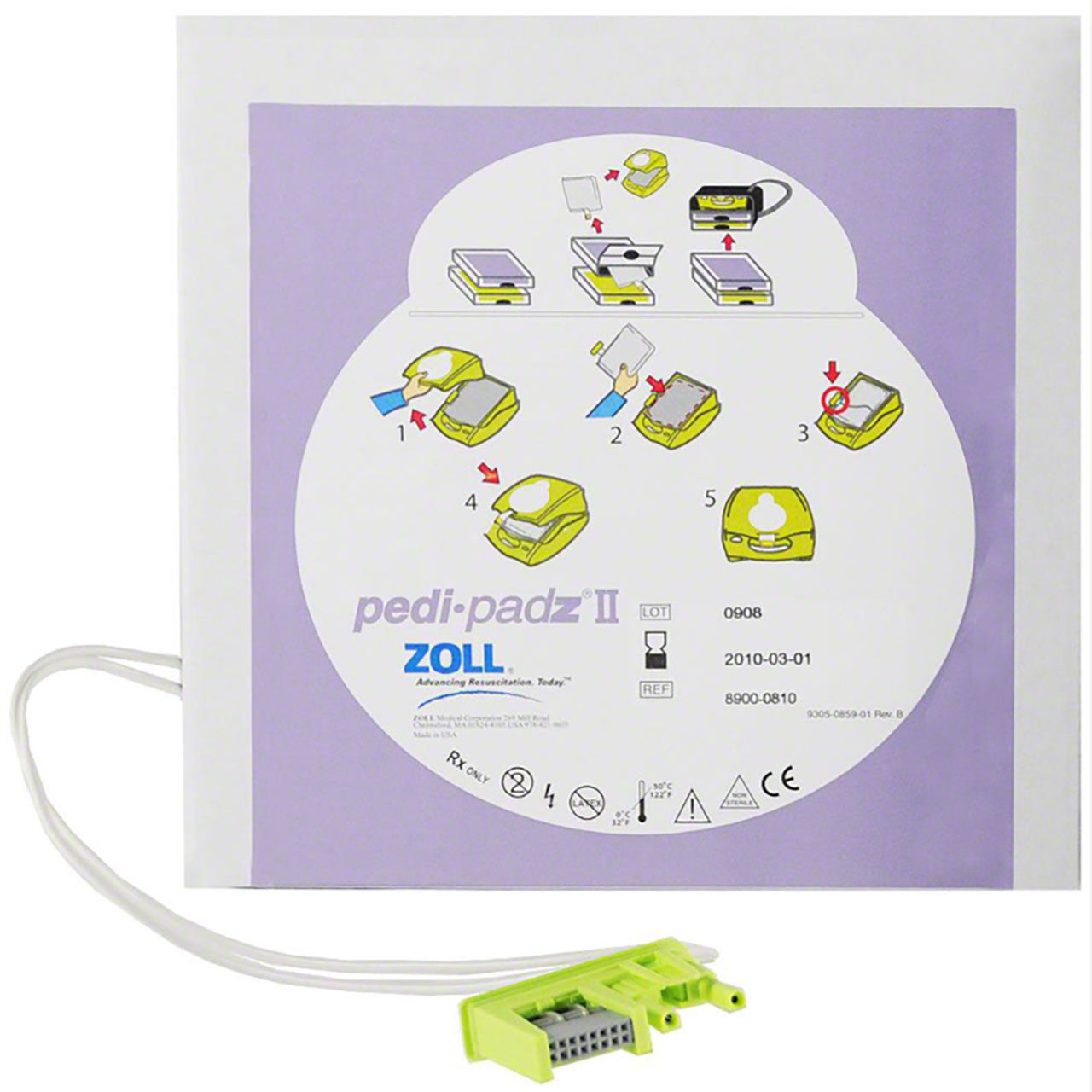 ZOLL Pedi-Padz II, packaged