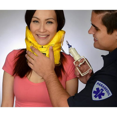 SIP Quik Vacuum C-Collar with paramedic on woman