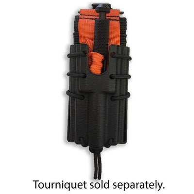 Black Universal Tourniquet Holder, with tourniquet (tourniquet sold separately)