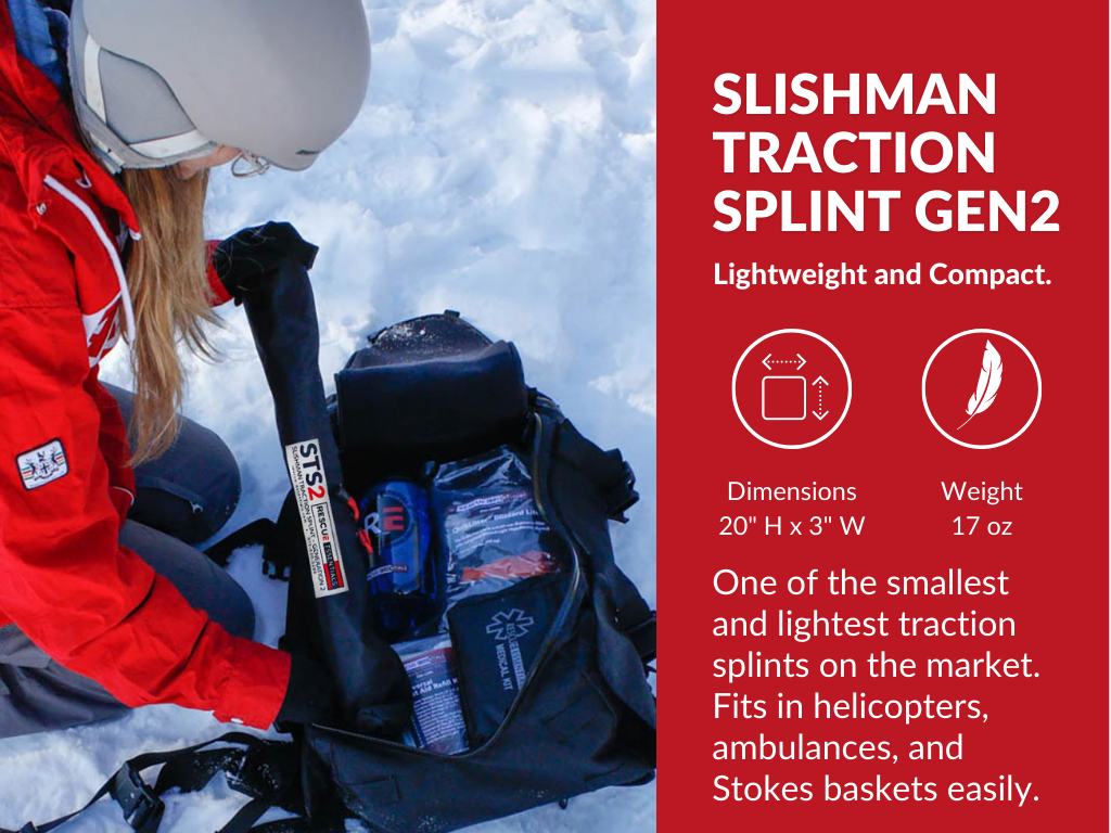 The Slishman Traction Splint (STS) Gen2  info graphic