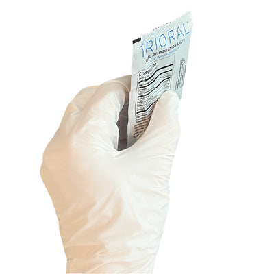 Oral Rehydration Salts, in hand
