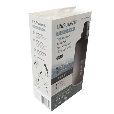 Lifestraw Peak Series Collapsible Squeeze 650mL Bottle with Filter, side box