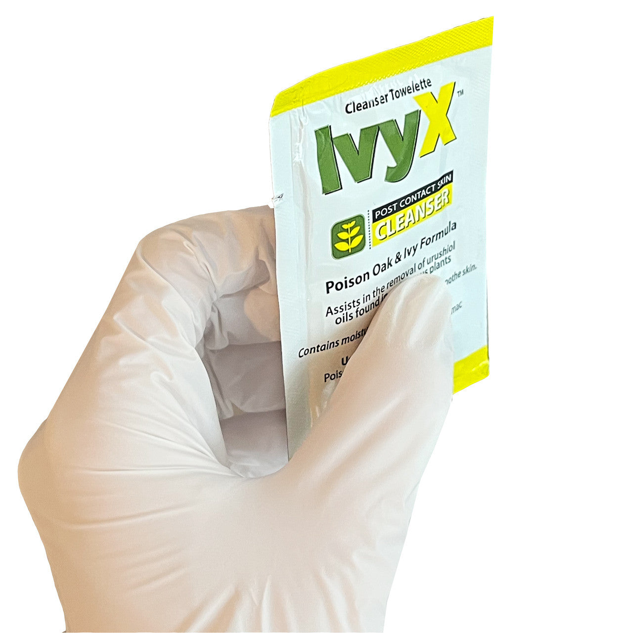 Cleanser Towelette, in hand showing side
