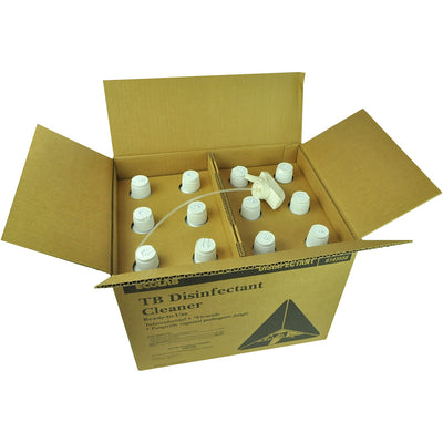 TB Disinfectant Cleaner RTU by ecolab in packing case of 12 bottles open box