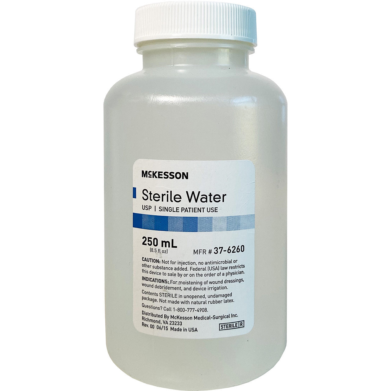 Sterile Water for Irrigation, front of bottle 