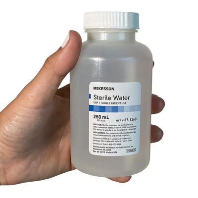 Sterile Water for Irrigation, in hand