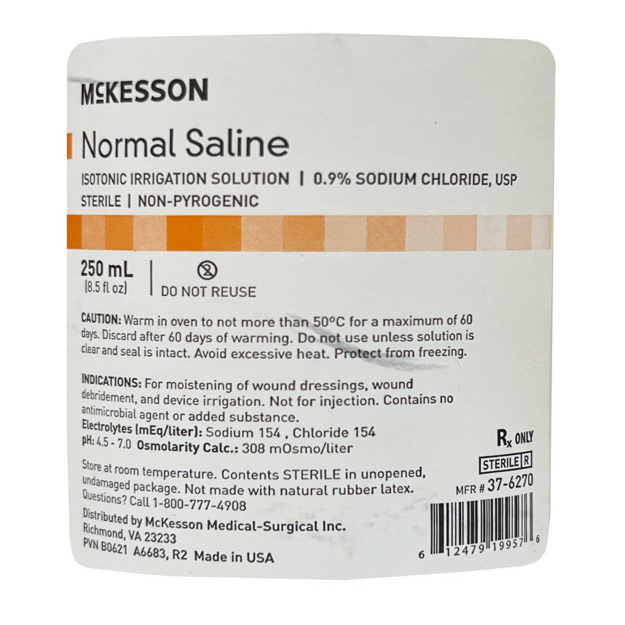 Saline Solution for Irrigation, label 