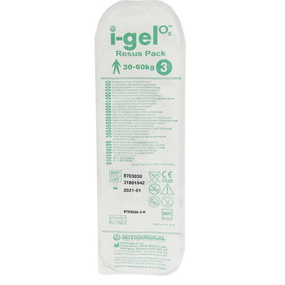 Adult i-gel O2 Resus Pack, in packaging (front)