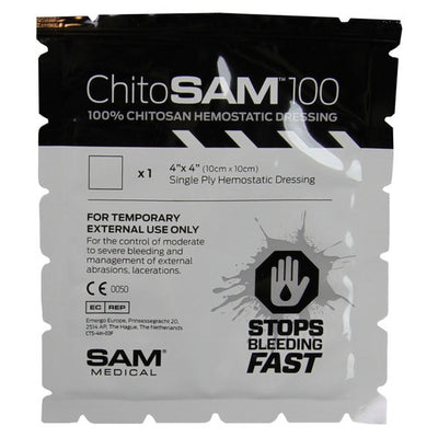 Chito-SAM™ 100 Hemostatic Dressing, front of packaging