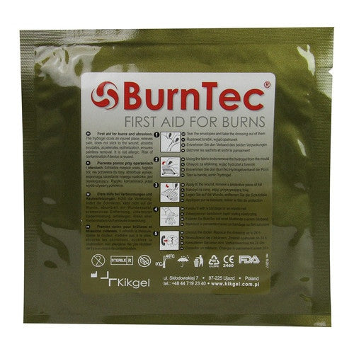 BurnTec® Dressing, back of packaging