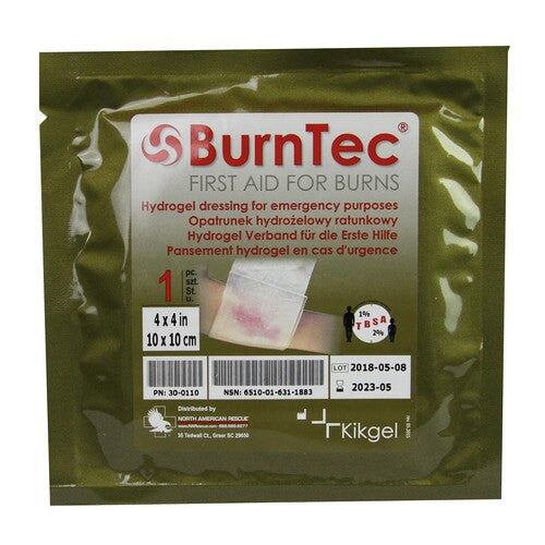 4" x 4" BurnTec® Dressing, front of packaging