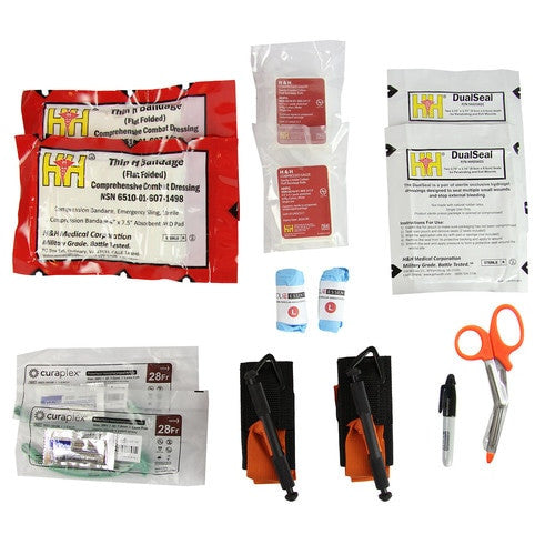 Multi Trauma IFAK by rescue essentials contents laid out