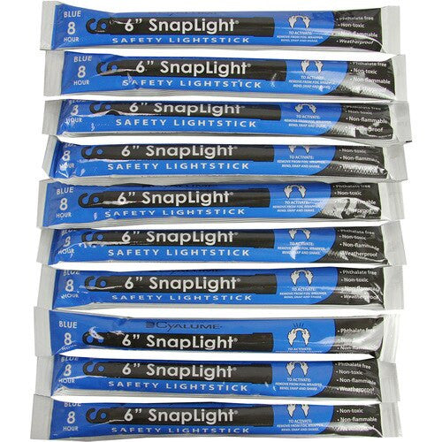 Cyalume 6" Light Sticks, 10 blue sticks