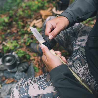 Kotu Tanto Knife, 3" Blade, In Action