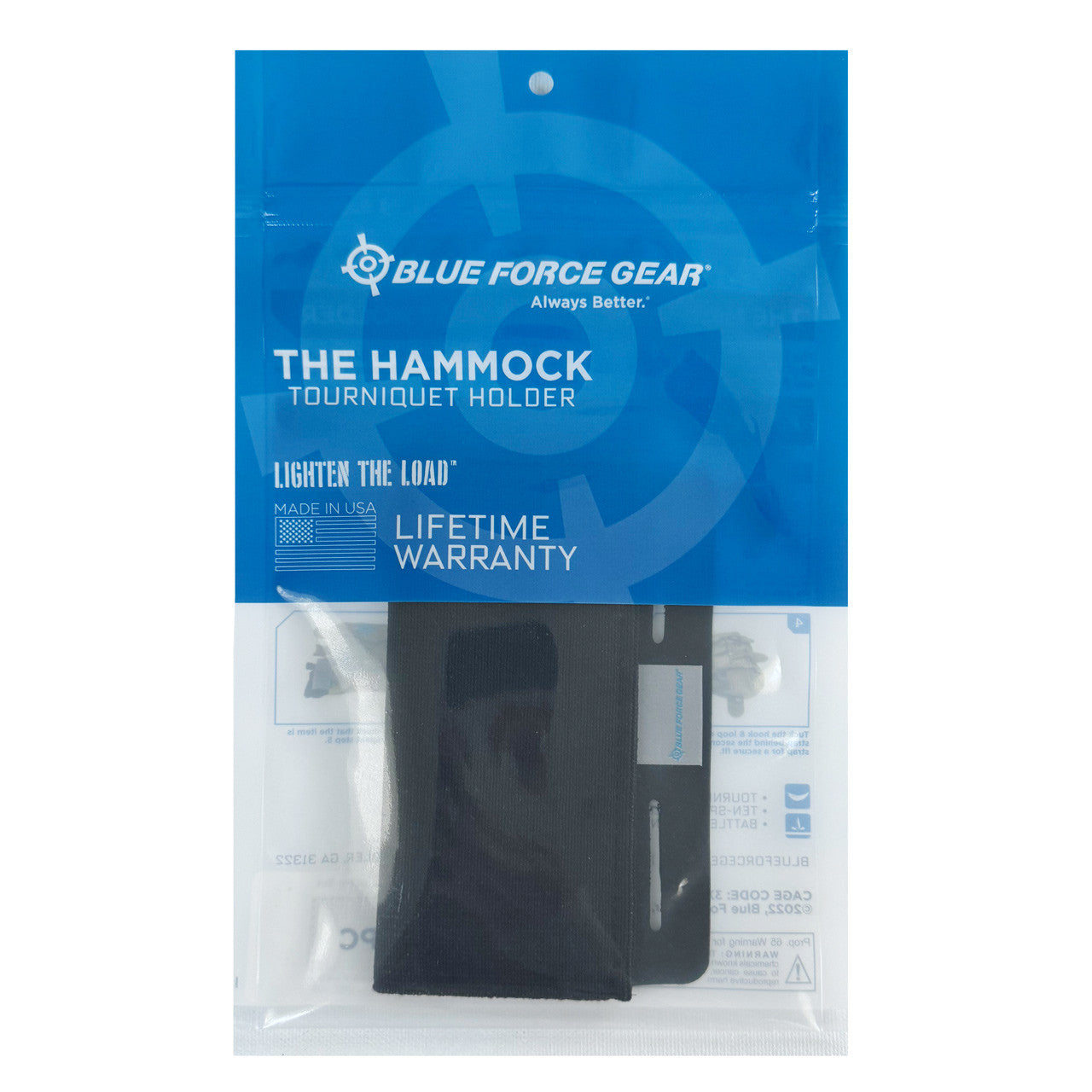 Black Tourniquet Hammock, front of packaging