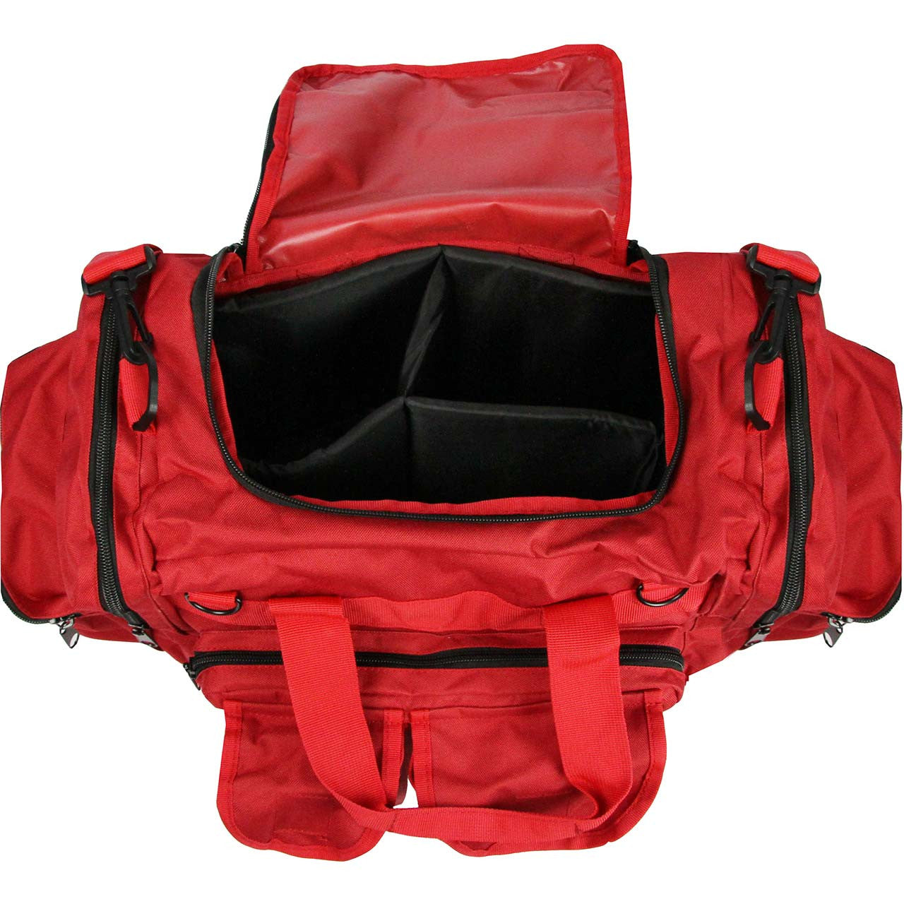 Red Rothco EMT Bag, open