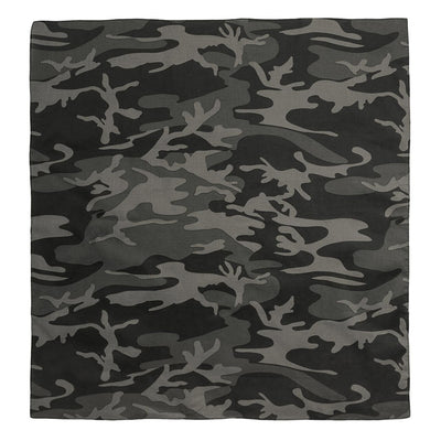 Bandana, Various Colors, 27" x 27", Black Camo