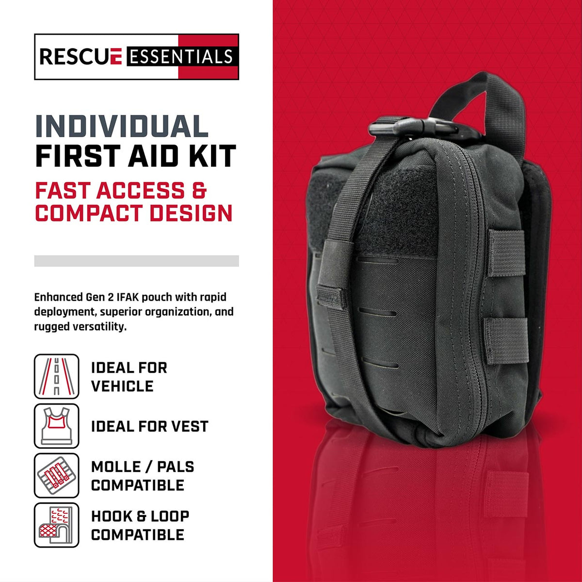 Rescue Essentials Compact Rip-Away IFAK Pouch, Gen 2