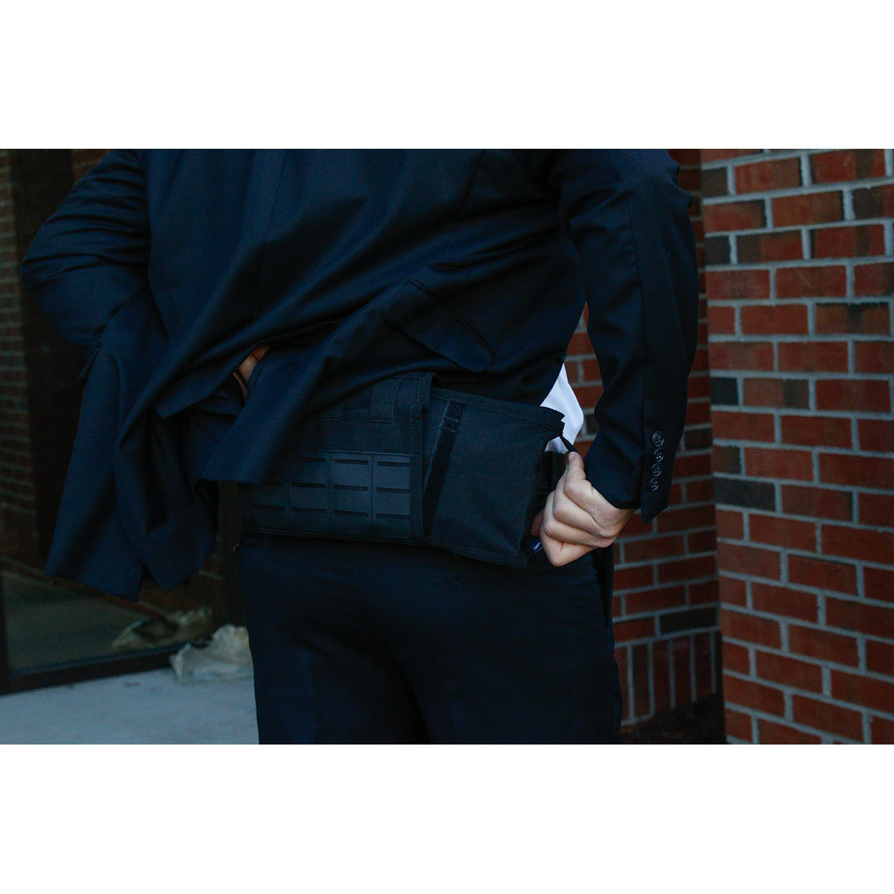 FLAT IFAK Pouch, inside example on body for executive protection