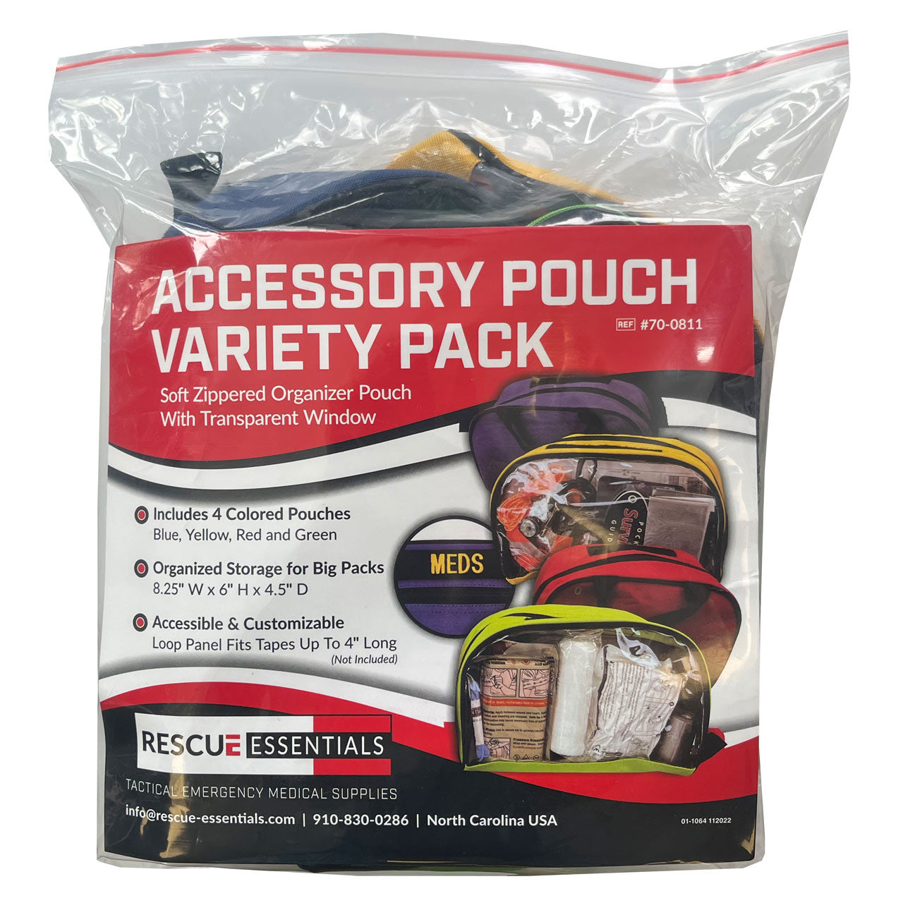 Color Coded Accessory/Organizer Bags in packaging
