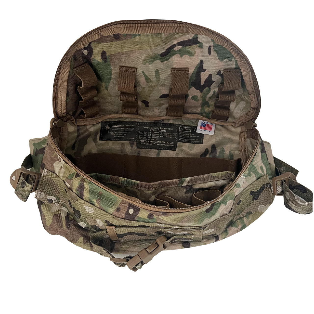 NAR Squad Bag, camo, open