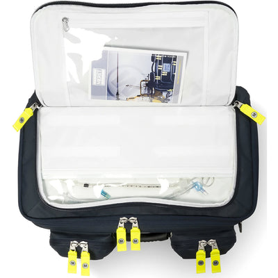OMNI PRO X Bag by Meret in black color top showing top pouch