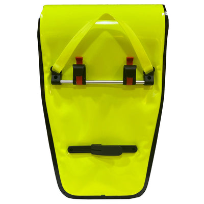 Yellow PAX bicycle bag, back