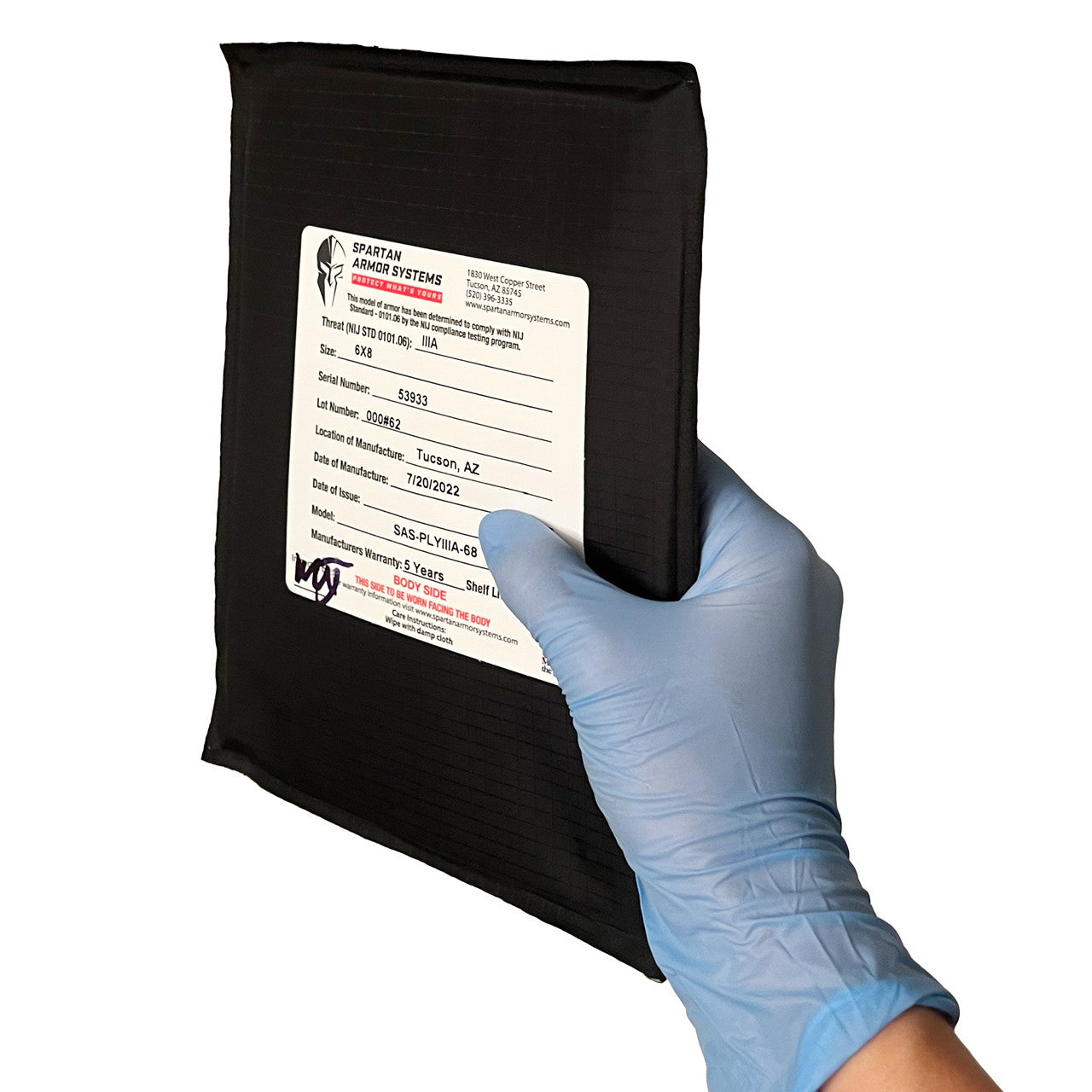 Flex Fused Core IIIA Side Plate in hand, Back
