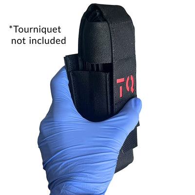 Black Universal Tourniquet Holder Gen2, with tourniquet 