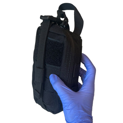 Mini Rip-Away IFAK Pouch, Black - Held in hand