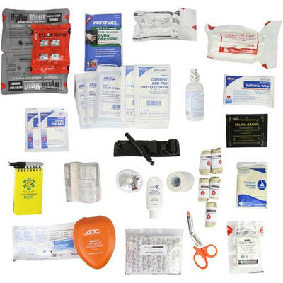 Advanced Outdoor Range Medical Kit, contents laid out