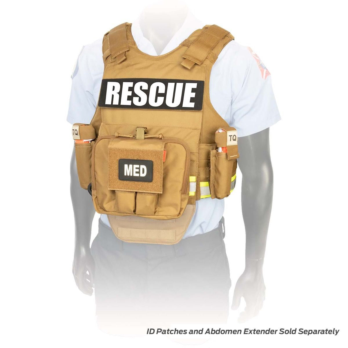 NAR Responder Ballistic PPE Vest System, Coyote with Reflective -Front