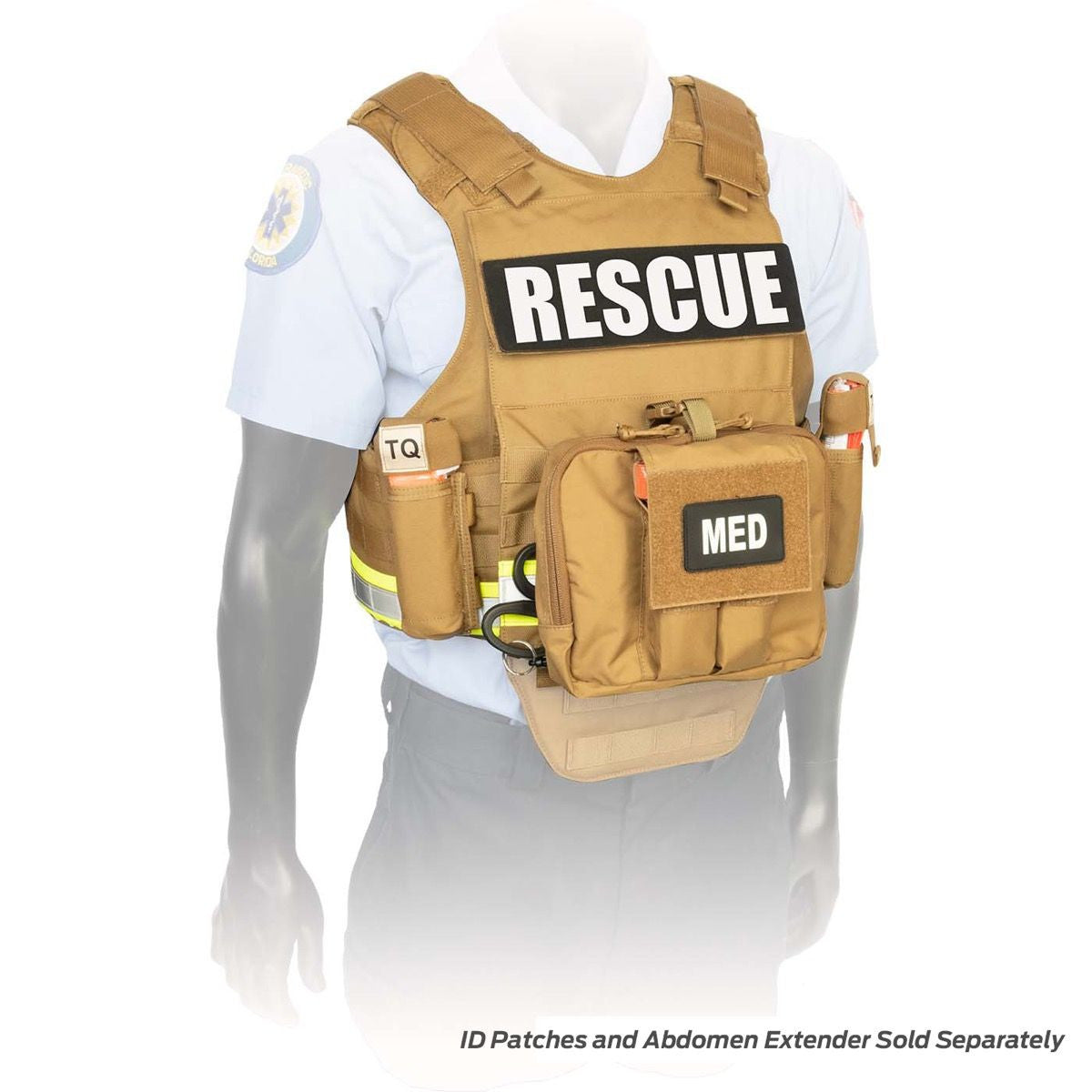 NAR Responder Ballistic PPE Vest System, Coyote with Reflective -Front