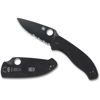 G-10 Knife, open and closed (Black blade)