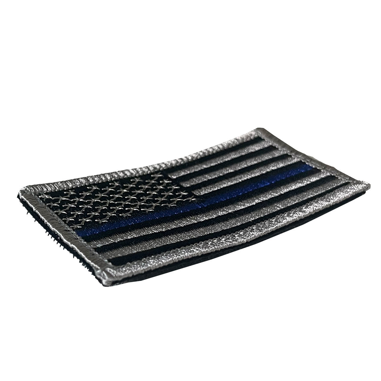 Embroidered Thin Blue Line Flag Patch, on side