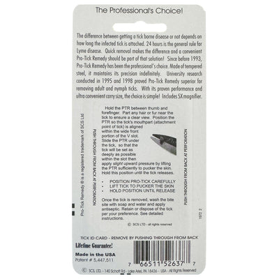 Pro-Tick Remedy, back of packaging