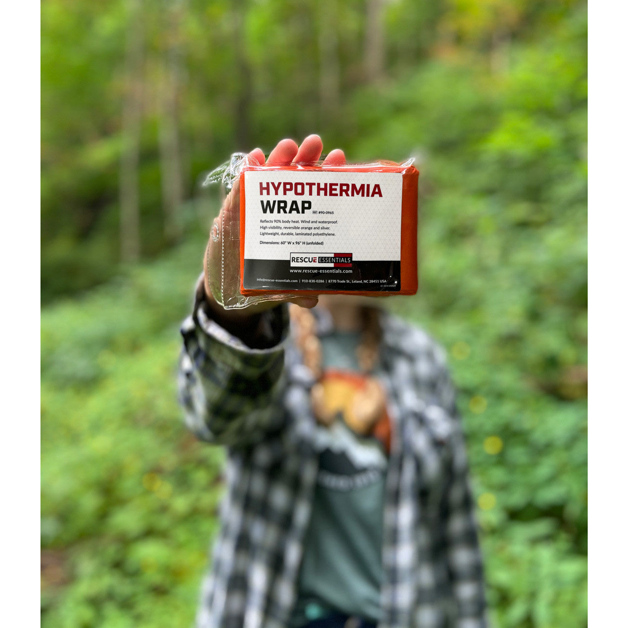 Orange Hypothermia Wrap, in hand