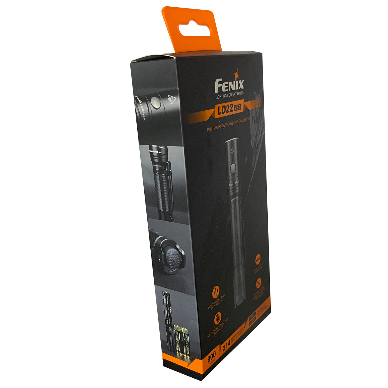 Fenix LD22 V2.0 Flashlight packaged, side