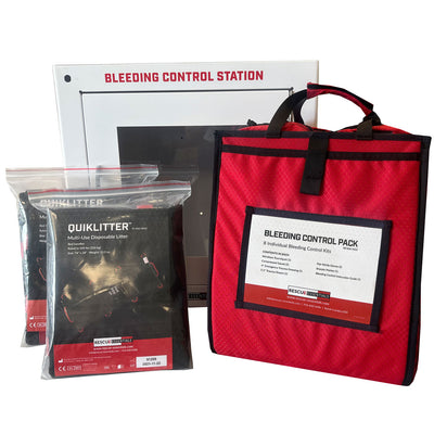 30-9030 Bleeding Control Station  -  IFAK Insert With Wall Mount Cabinet + 2 QuikLitters