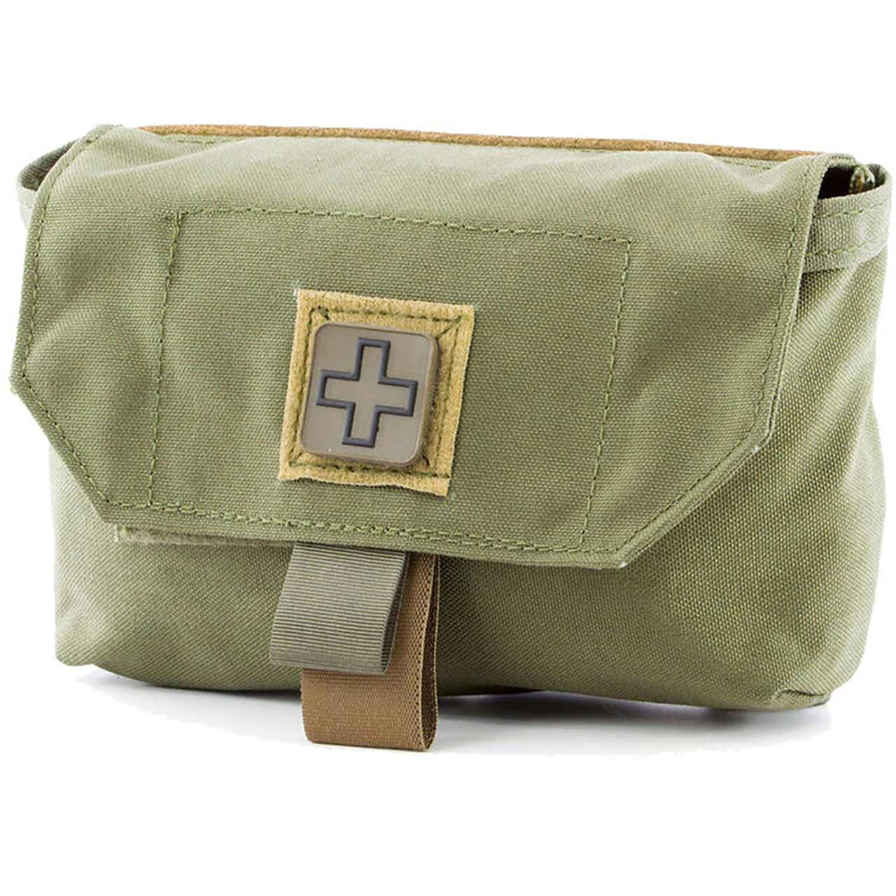  Eleven 10 CAB Med Pouch, Ranger green front view.