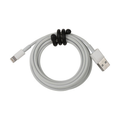 Gear Tie Reusable Rubber Twist Tie 6 in, Black- in use