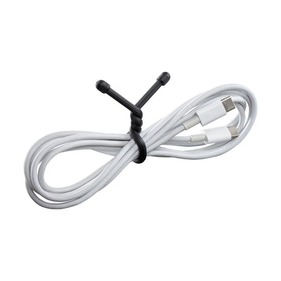 Gear Tie Reusable Rubber Twist Tie 6 in, Black- in use